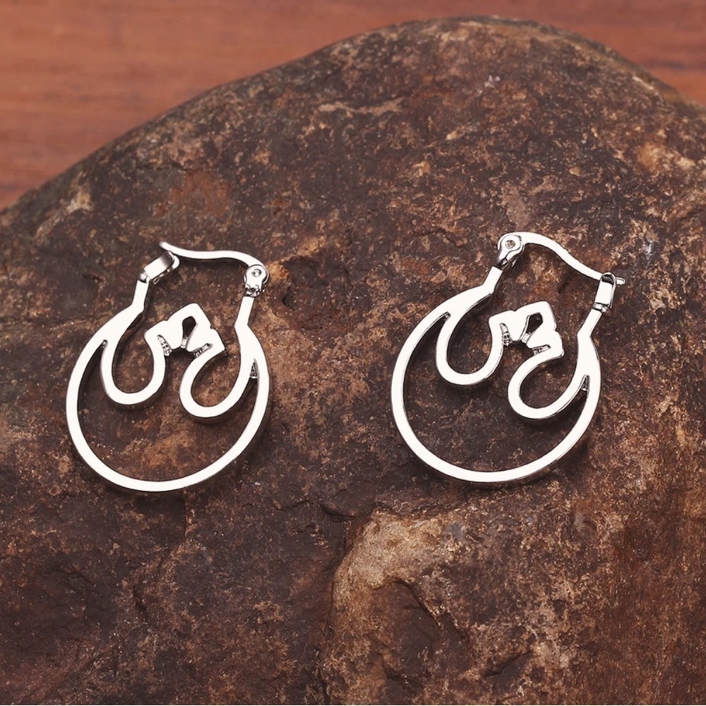 āļøNEWāļø 18K White Gold (Rhodium) Star Wars Rebel Alliance Insignia Hoop